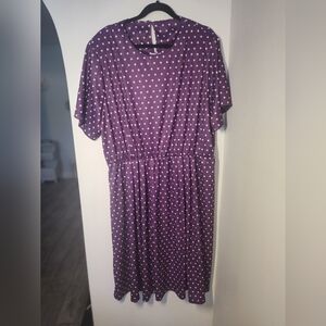Vintage Anthony Richards Purple Polka Dot Dress Size 26W #397